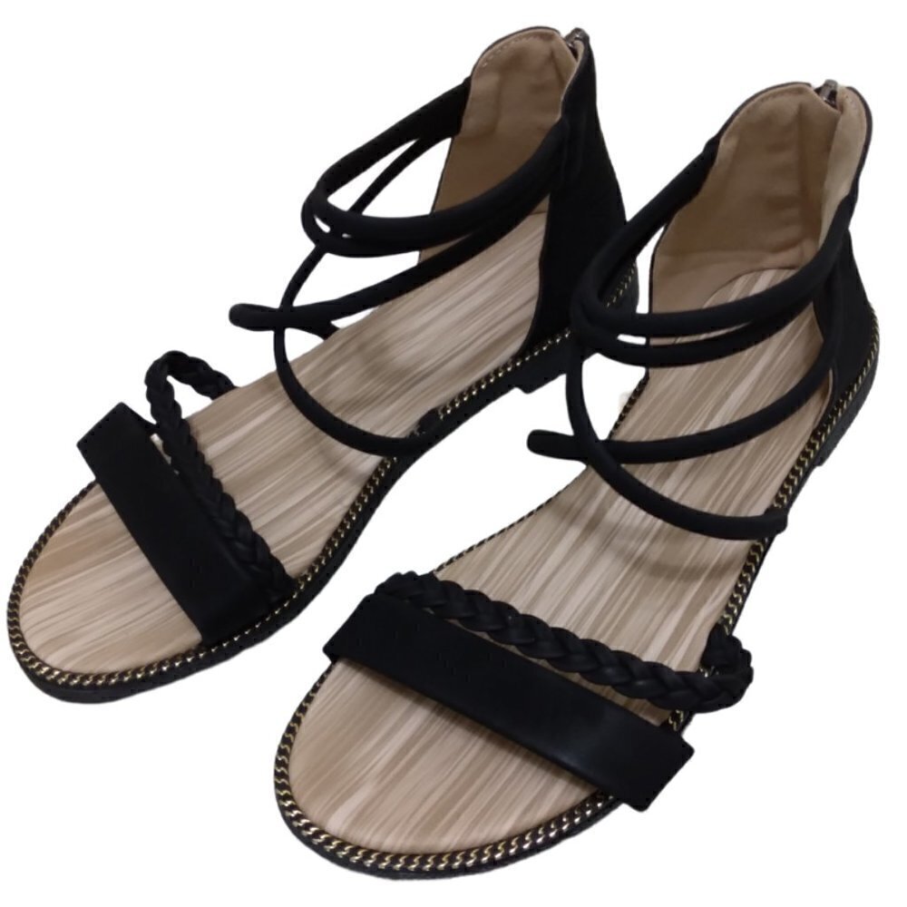 SHEIN | NWOB Black Braided Flat Sandal | Size 6.5 (37)